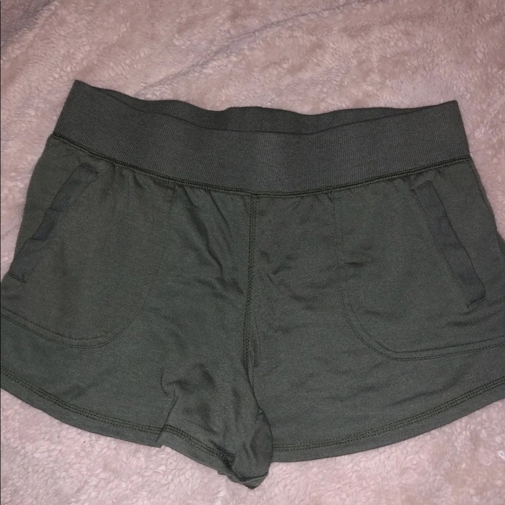 Olive green workout shorts